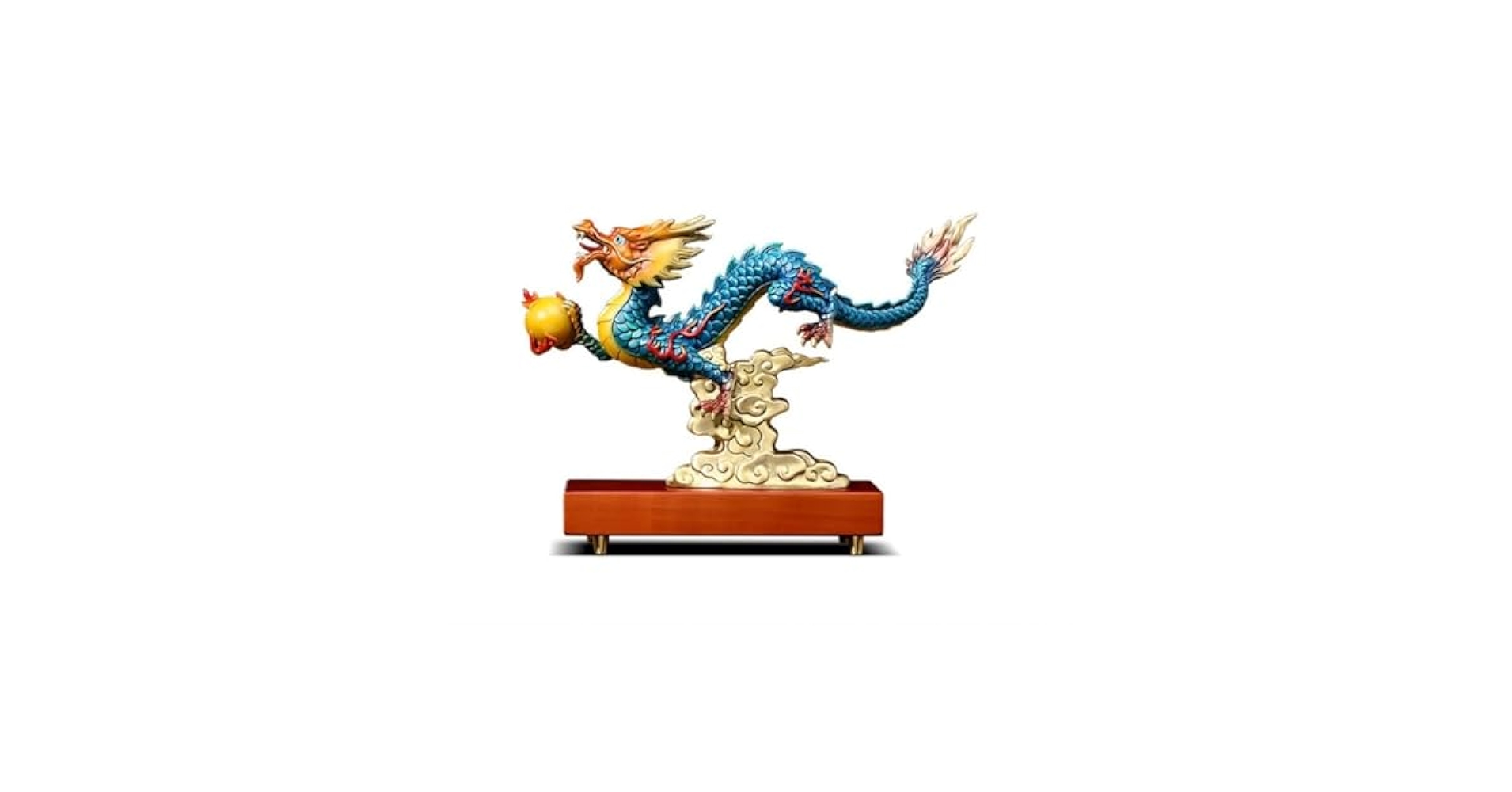 Amazon.co.jp: 龍の置物 ⑤本爪 龍神 真珠と戯れる飛竜 風水